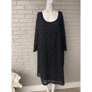 INC International Concepts Black Loop Dress Size 3X